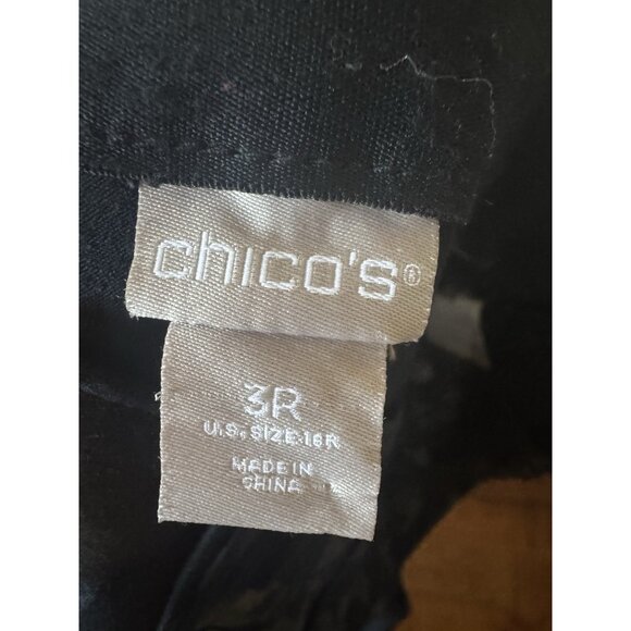 Chicos Chico’s Pants Size 3 US 16 Black Cheetah Print Jeggings Stretch 078 - Picture 6 of 7